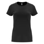 MPG116032 camiseta de manga corta para mujer negro punto de jersey sencillo 100 algodon 170 gm2 1