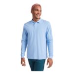 MPG116096 polo de manga larga para hombre azul punto pique 100 algodon 220 gm2 3