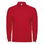 MPG116103 polo de manga larga para hombre rojo punto pique 100 algodon 220 gm2 1