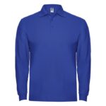 MPG116104 polo de manga larga para hombre azul punto pique 100 algodon 220 gm2 1