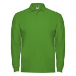 MPG116107 polo de manga larga para hombre verde punto pique 100 algodon 220 gm2 1