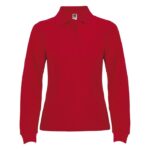 MPG116115 polo de manga larga para mujer rojo punto pique 100 algodon 220 gm2 1