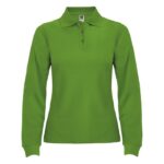 MPG116118 polo de manga larga para mujer verde punto pique 100 algodon 220 gm2 1