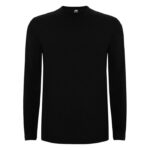 MPG116133 camiseta de manga larga para hombre negro punto de jersey sencillo 100 algodon 160 gm2 1