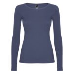 MPG116137 camiseta de manga larga para mujer azul punto de jersey sencillo 100 algodon 160 gm2 1