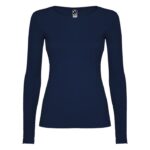 MPG116138 camiseta de manga larga para mujer azul punto de jersey sencillo 100 algodon 160 gm2 1