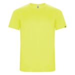 MPG116198 camiseta deportiva de manga corta infantil amarillo punto entrelazado 50 poliester recicla 1
