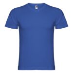 MPG116407 camiseta de cuello de pico de manga corta para hombre azul punto de jersey sencillo 100 al 1