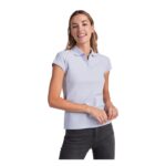 MPG116526 polo de manga corta para mujer azul punto pique 100 algodon 200 gm2 3