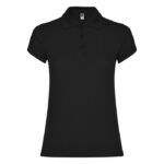 MPG116539 polo de manga corta para mujer negro punto pique 100 algodon 200 gm2 1