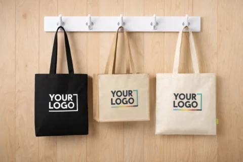 Bolsas de algodón personalizadas de Matprom en colores negro, beige y crudo para empresas